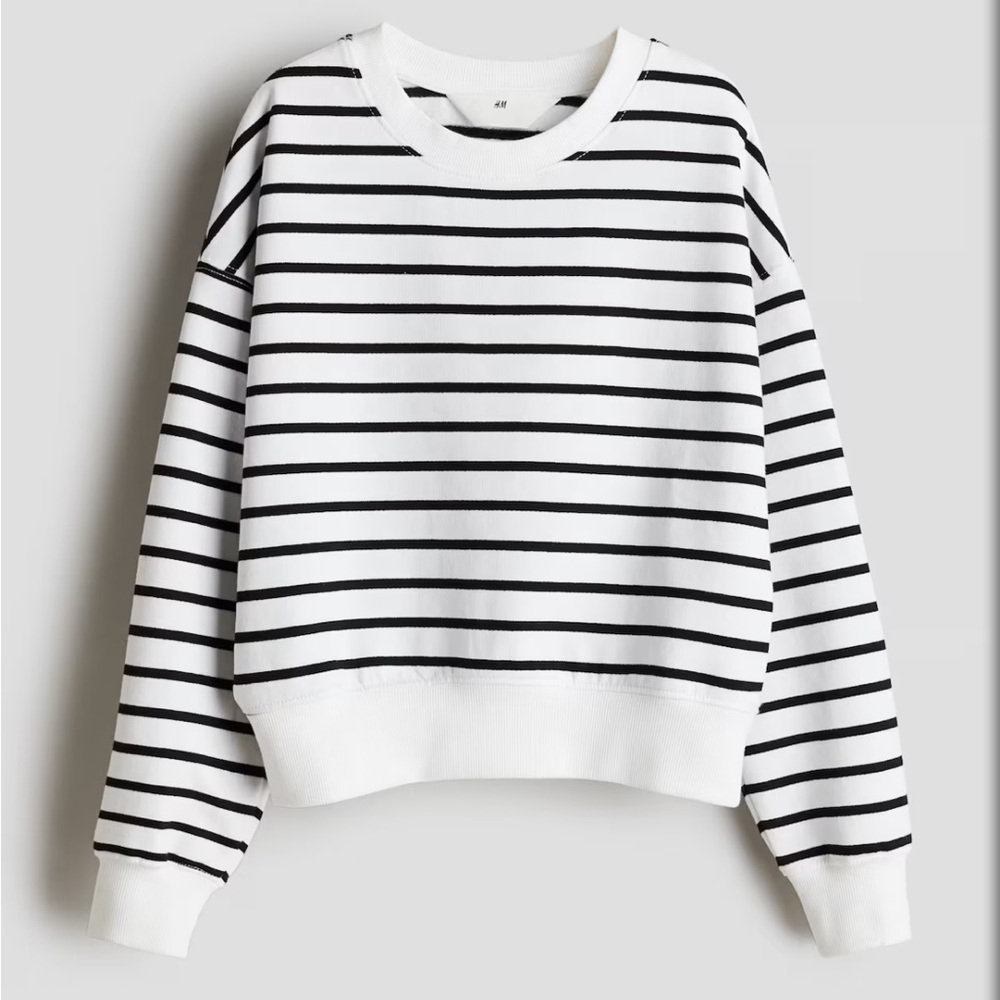 H&M Striped CREW-NECK SWEATSHIRT
